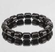 Men's Amber Bracelet Made of Barrel Shaped Black Amber 