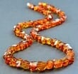 Men's Amber Necklace Made of Faceted Cognac Color Amber