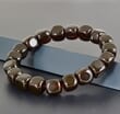 Men's Amber Bracelet Made of Cube Shape Polished Amber Beads