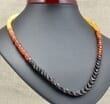 Rainbow Amber Necklace Made of Overlapping Baltic Amber Pieces 