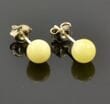 Tiny Amber Stud Earrings Made of Butterscotch Baltic Amber