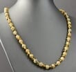 Green Amber Necklace Made of Raw and Polished Amber