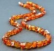 SPARKLING Amber Necklace Made of Faceted Cognac Color Amber