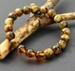 Beaded Bracelet for Men Made of Precious Healing Baltic Amber 