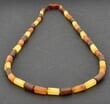 Men's Necklace Made of Tube Shape Raw Baltic Amber