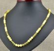 Men's Beaded Necklace Made of Butterscotch and Lemon Amber