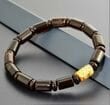 Men's Amber Bracelet Made of Cylinders and Disk Shape Amber