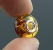 Pandora Style Amber Charm Bead Made of Honey Color Baltic Amber
