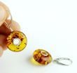 Amber Donut Earrings Made of Honey Baltic Amber