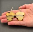Earrings Cut From A Single Piece Of Natural Shape Baltic Amber