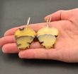 Earrings Cut From A Single Piece Of Natural Shape Baltic Amber