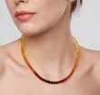 Amber Necklace Made of Cherry Cognac Honey Golden Baltic Amber 