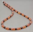 Men's Amber Necklace Made of Polished and Matte Amber