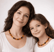 TWO Matching Multicolor Amber Necklaces for Mom and Child