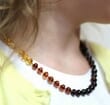 Rainbow Amber Necklace for Children Made of Baroque Shape Amber