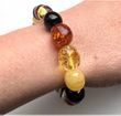 Amber Bracelet Made of Lage Oval Multicolor Baltic Amber 