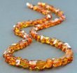 Amber Necklace Made of Faceted Cognac Baltic Amber