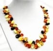 Leaf Amber Necklace Made of Butterscotch Cherry Cognac Lemon Amber