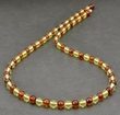 Men's Beaded Necklace Made of Lemon and Cognac Amber Beads