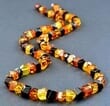 Men's Amber Necklace Made of Faceted Cherry, Cognac, Lemon Amber.