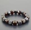 Men's Amber Bracelet Made of Matte and Polished Cube Shape Amber