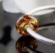Pandora Style Amber Charm Bead Made of Cognac Color Baltic Amber