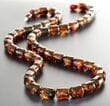 Men's Amber Necklace Made of Larger Barrel Shaped Amber Beads