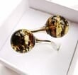 Adjustable Greenish Baltic Amber Silver Ring