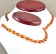 2 Matching Cognac Color Amber Necklaces for Mom and Child