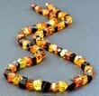 SPARKLING Amber Necklace Made of Faceted Cherry, Cognac, Lemon Amber