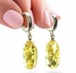 Golden Amber Dangle Earrrings Made of Golden Color Amber