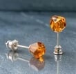 SPARKLIN Amber Stud Earrings Made of Faceted Cognac Color Amber