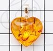 Small Amber Heart Pendant Made of Honey Baltic Amber