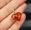 Amber Heart Pendant Made of Cognac Baltic Amber