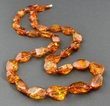 Faceted Amber Necklace Made of Cognac Baltic Amber