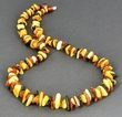 Amber Necklace Made of Nugget Shaped Raw and Polished Amber