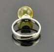 Adjustable Amber Silver Ring Made of Lemon Color Amber