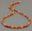 Men's Beaded Necklace Made of Button and Round Shape Amber