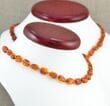 TWO Matching Cognac Color Amber Necklaces for Mom and Child