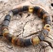 Mens Amber Bracelets Made of Raw Dark Colors Amber