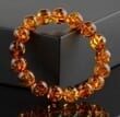 Men's Amber Bracelet Made of Cognac Color Amber