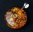 Large Amber Donut Pendant Made of Cognac Baltic Amber