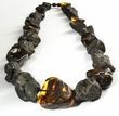 Massive Amber Necklace Made of Raw Free Form Shape Baltic Amber