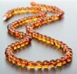 Cognac Amber Necklace Made of Baroque Shape Amber Beads