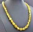 Golden Amber Necklace Made of Golden Color Bean Shape Amber
