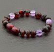 Children's Amber Bracelet Made of Baltic Amber and Amethyst