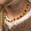 Children's Amber Necklace Made of Multicolor Amber Beads 