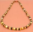 Men's Necklace Made of Button Shaped Amber Beads