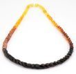 Rainbow Amber Necklace Made of Overlapping Baltic Amber Pieces 