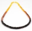Rainbow Amber Necklace Made of Overlapping Baltic Amber Pieces 